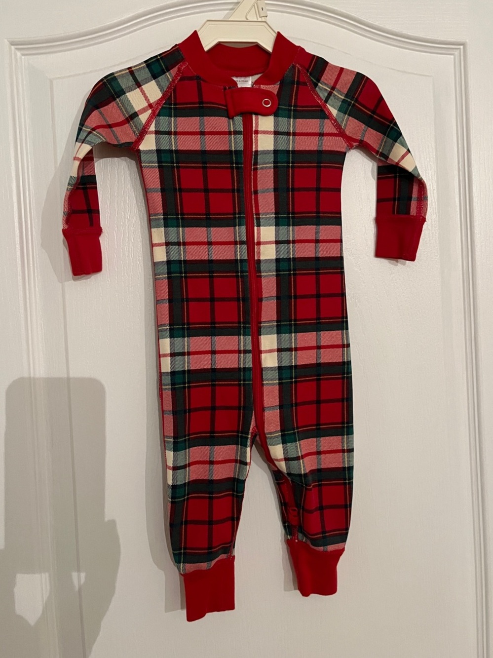 Hanna Andersson Red Plaid Zip One-Piece Footie